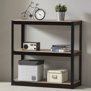 트레벨 뚝딱 앵글 선반 3단 1200 x 400 x 900 mm, 블랙