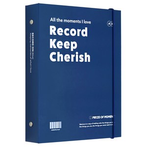 아이코닉 레코드온 6공 바인더 A5 접착앨범 세트, Blue, 20매입