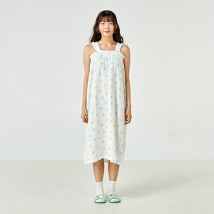 모던하우스 버터샵 여성용 통기성 잔잔 면 파자마 레이니 나시 원피스