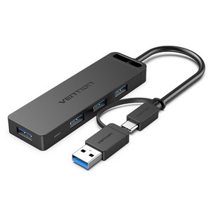 벤션 2in1 USB 3.1 Gen1 C타입 to USB 3.0 고속 멀티 허브 CHTBB, 혼합색상