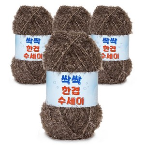 쎄비 싹싹수세미 뜨개실 80g, 348 브라운, 4개