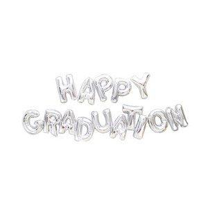 와우파티코리아 HAPPY GRADUATION 파티 풍선 세트, 실버, 1세트