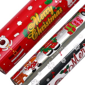 포포팬시 뽀로로 크리스마스 비닐 증착 롤 포장지 18m, 실버 + 눈적색, 2개