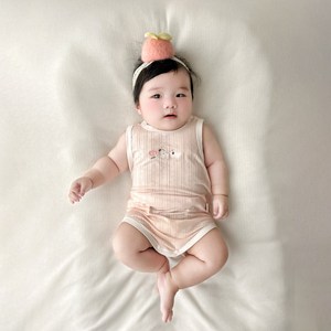 베베니즈 유아용 미니동물 자가드 민소매 바디수트