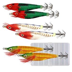 씨케이 수평 에기 2p x 3종 + 태클박스 세트, 수박, 고추장, 옥수수(에기)