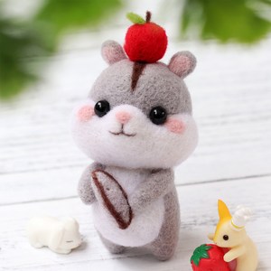 아트조이 DIY 양모펠트 키트, 1세트, 사과 햄스터