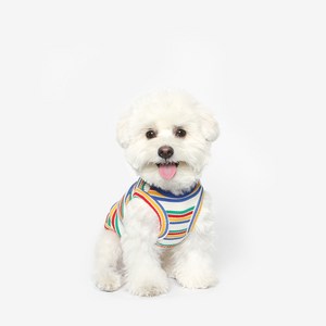 투스투스 강아지 스트라이프 민소매 티셔츠