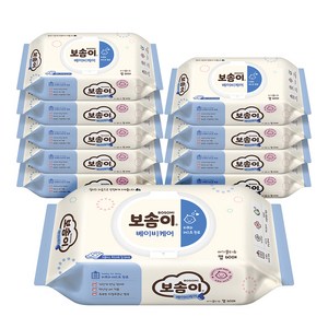 보솜이 베이비케어 물티슈 캡형, 60매, 10개