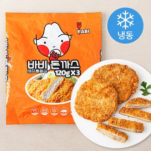 바비 제주통등심 돈까스 (냉동), 120g, 3개