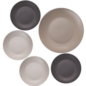 담음 온감 접시 5종세트, 샌드 브라운(메인접시), 코코넛 크림, 차콜 그레이(서브접시), 1세트, 23cm 접시 + 15cm 접시 4p
