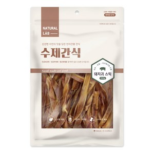 내츄럴랩 수제 건조간식, 돼지귀 스틱, 250g, 1개