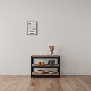 스피드랙 업그레이드형 홈던트하우스 철제 선반, 블랙, 3단