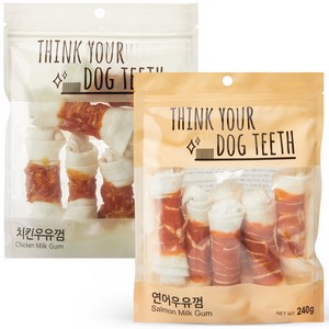 Think your dog teeth 치킨 6p + 연어 6p 세트, 1세트, 치킨, 연어, 480g