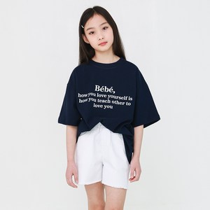 제니 여아용 오버핏 베베 반팔 티셔츠 JN2029T