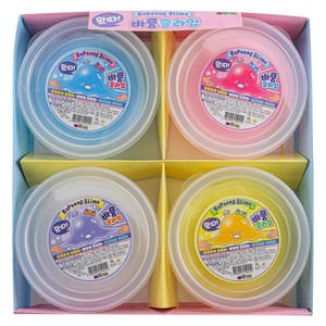 MYTOYS 프리미엄 왔따 바풍 슬라임 250g x 4종 세트, WHITE, PINK, BLUE, YELLOW