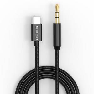 DOXX c타입 to 3.5mm AUX 출력케이블 1.2m, DX-AUX120, 블랙