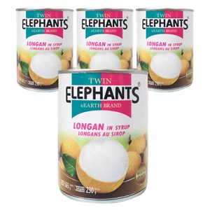 트윈엘리펀츠 롱안 통조림, 565g, 4개