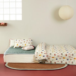 프랑브아즈 아동용 카미 워싱 차렵이불, Green