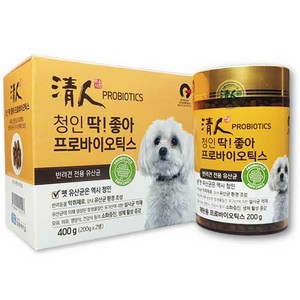 청인 반려견 딱좋아 프로바이오틱스 200g x 2p, 유산균, 1개, 소화기능 개선