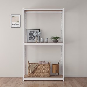 스피드랙 업그레이드형 홈던트하우스 철제 선반 3단, 화이트