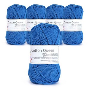 쎄비 코튼 퀸 뜨개실 50g x 5p, 100 파랑, 5개