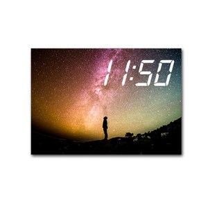 LED 시계 캔버스 프린팅 액자 시리즈 밤하늘 앤 우주 36종, 소나무 04