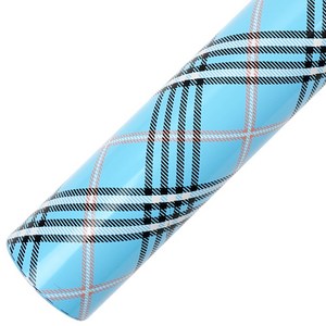 코코플러스 체크 롤 포장지 53cm x 17m, 하늘, 1개