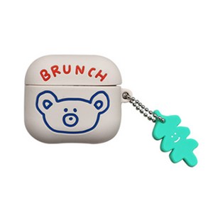 로마네 Brunch Brother 베이직 에어팟3 실리콘 케이스, 라이트 그레이