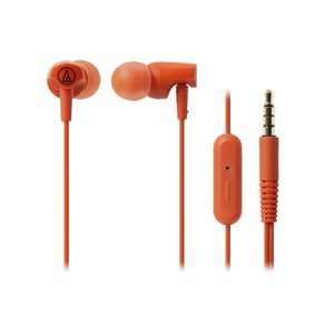 오디오테크니카 팝컬러 다이나믹 인이어 이어폰, ATH-CLR100iS, 오렌지