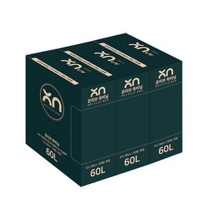 온리브 쏙비닐 재활용 쓰레기봉투 투명 50p, 3개, 60L