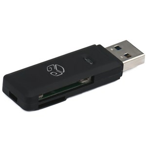 디지지 웨이브온 USB3.0 2in1 카드리더기, 블랙, YG-CR300