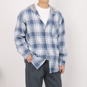 다꾸앙 남성용 프리스타일 루즈핏 체크 후드셔츠 F11D14_sp5397