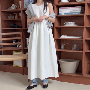 보리맘 바스락 레이어링 민소매 롱 원피스 임부복 a01