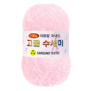 yana 대용량 고급 수세미실 100g, 105 흰분홍, 1개