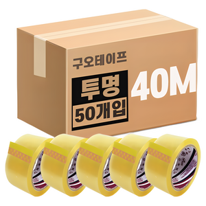 박스테이프 택배 포장용 OPP 투명, 40M(50개입), 50개