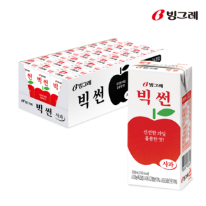 [빙그레] 빅썬 사과, 200ml, 24개