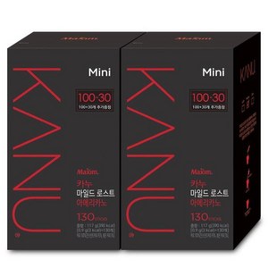 소소한생활 동서 맥심 카누 미니 마일드 로스트 100T 3, 2개, 130개입, 900mg