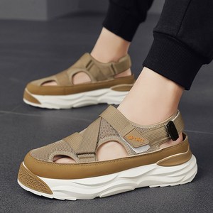 Modern Fashion 남자 트렌디 통굽 키높이 벨크로 메쉬 샌들