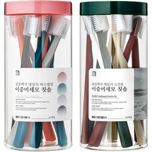 살림백서 데일리 이중 미세모 칫솔 총32개입 파스텔핏 16개+모던핏 16개, 1개