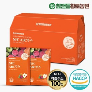 참앤들황토농원 NFC 착즙 100 ABC주스 70ml x 30포 1박스, 30개