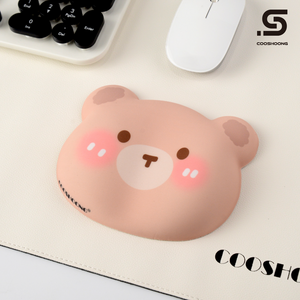 쿠슝 판다 팜레스트 마우스 손목 받침대 곰 마우스패드 쿠션, 3.CSPD - 회색곰, 1개