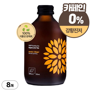 VIGO 유기농 콤부차 강황 진저, 1세트, 8개입, 330ml