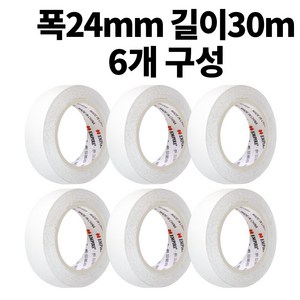 엠파이어 양면테이프 24mm x 30m, 화이트, 6개