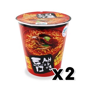 틈새라면 빨계떡컵 매운맛 소컵 작은컵 65g x 2개