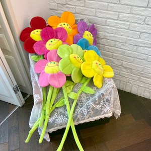 대형 스마일꽃인형 스마일꽃다발 졸업식 해바라기 장미 시들지않는 90cm (8colors), 3보라