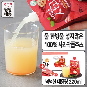 매일아침 착즙 사과주스 100% 유기농 사과즙, 32개, 220ml