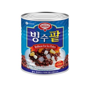 롯데 빙수팥 3kg 팥통조림 팥빙수 팥앙금, 3개