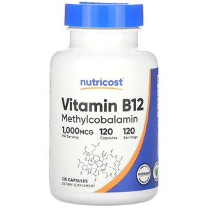 뉴트리코스트 비타민 Vitamin B12 메틸코발라민 1000mcg 120캡슐, 1개, 120정