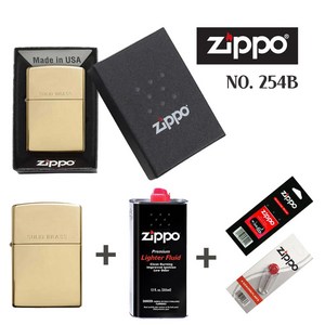 빈센조라이터 송중기 지포라이터 까사노 기념일 골드 클래식 력셔리 ZIPPO정품 254B HIGH POLISH SOLID BRASS 라이터+오일355ml+심지+부싯돌 SET