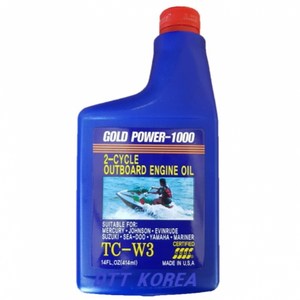 선외기오일 GOLD POWER-1000 TC-W3 2싸이클 가솔린 제트스키 엔진 예초기 오일 1BOX(24개), 24개